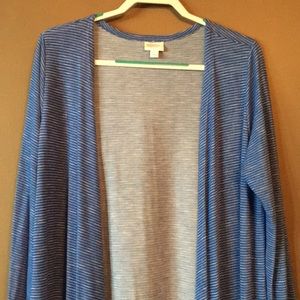 NWT L Sarah Duster - Royal blue and white stripe